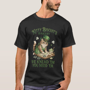 Camiseta Dia de São Patrício Gato Kitty Padaria Biscoito Tr