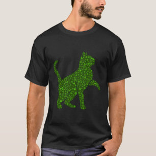 Camiseta Dia de São Patrício Gato Shamrock C Leaf Kitten