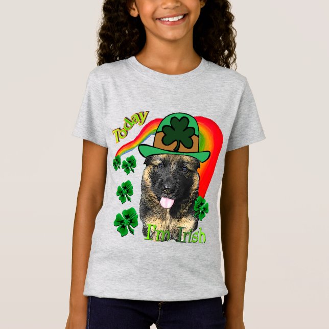 Camiseta Dia de São Patrício german shepherd (Frente)