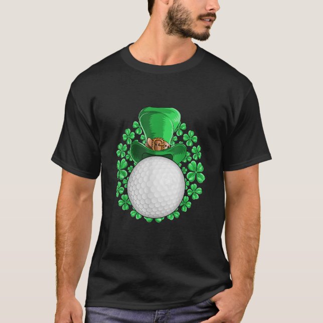 Camiseta Dia de São Patrício Golf Clover Men Mulheres Crian (Frente)