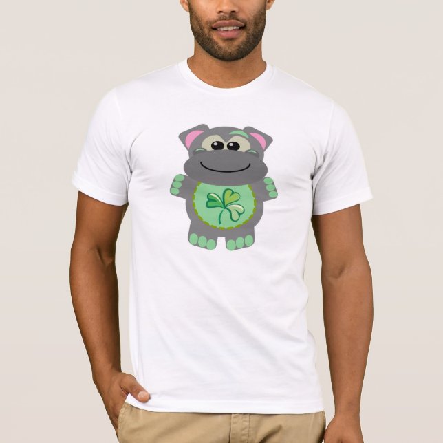 Camiseta Dia de São Patrício Goofkins hipopótamo (Frente)