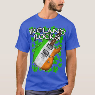 Camiseta Dia de São Patrício Guitar Irish Flag
