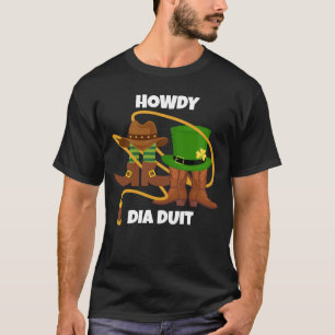 Camiseta Dia de São Patrício HOWDY DIA DUIT Cowboy