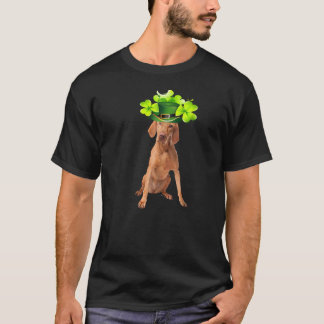 Camiseta Dia de São Patrício húngaro vizsPai Mãe Cão Irland