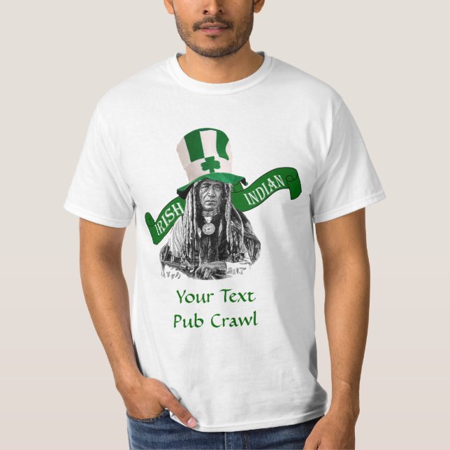 Camiseta Dia de São Patrício indiano irlandês (Frente)