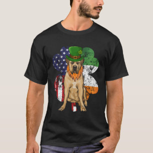 Camiseta Dia de São Patrício Irish American Flag Boerboel D
