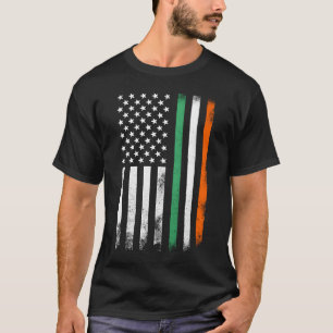 Camiseta Dia de São Patrício Irish American Flag Ireland Vi