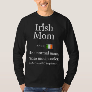 Camiseta Dia de São Patrício Irish Flag Mãe Noun Significa