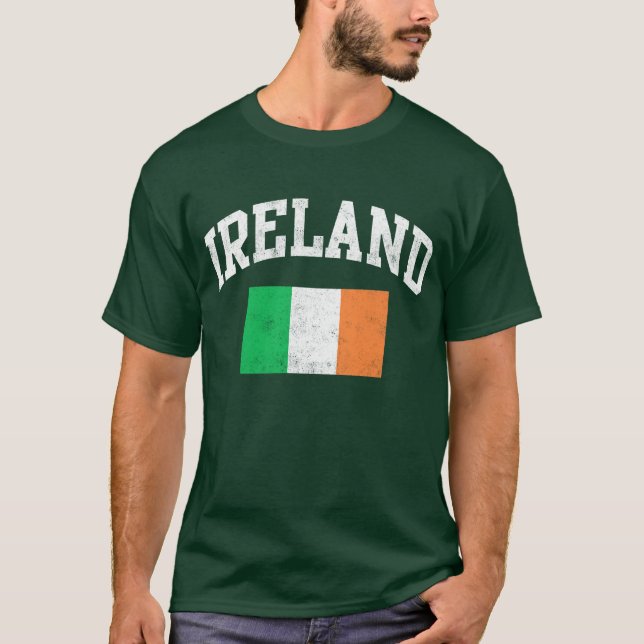 Camiseta Dia de São Patrício Irish Flag Vintage (Frente)