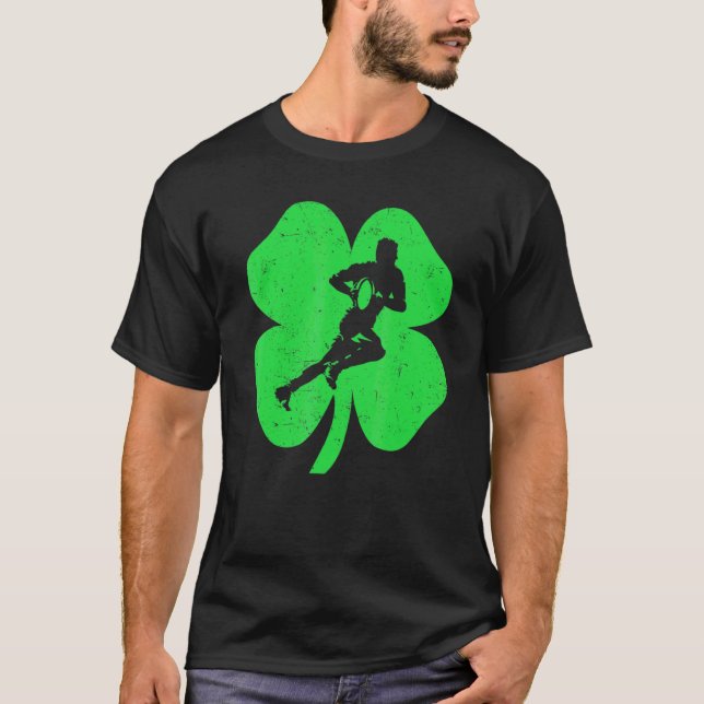 Camiseta Dia de São Patrício Irlanda Rugby Retro Shamrock I (Frente)