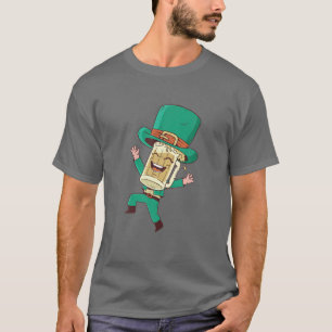 Camiseta Dia de São Patrício Irlandês Beer Head Happy Le