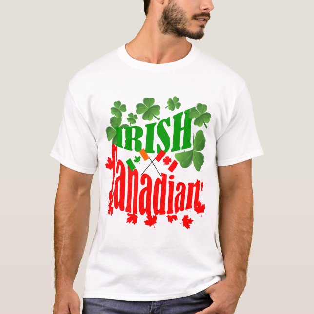 Camiseta Dia de São Patrício irlandês canadiano (Frente)
