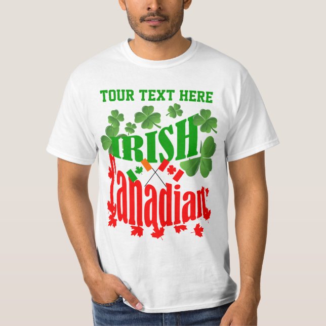 Camiseta Dia de São Patrício irlandês canadiano (Frente)