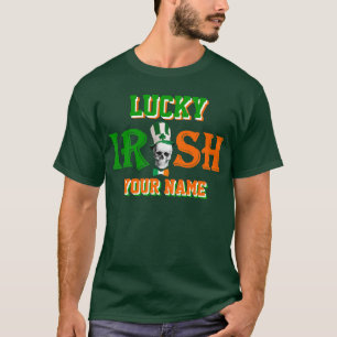 Camiseta Dia de São Patrício irlandês com sorte personaliza