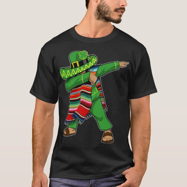 Camiseta Dia de São Patrício Irlandês Dabbing (Frente)