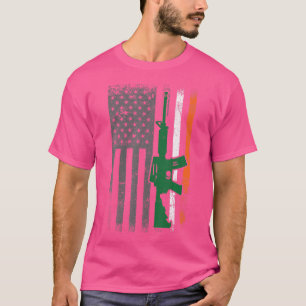 Camiseta Dia de São Patrício Irlandês de Armas de Bandeira