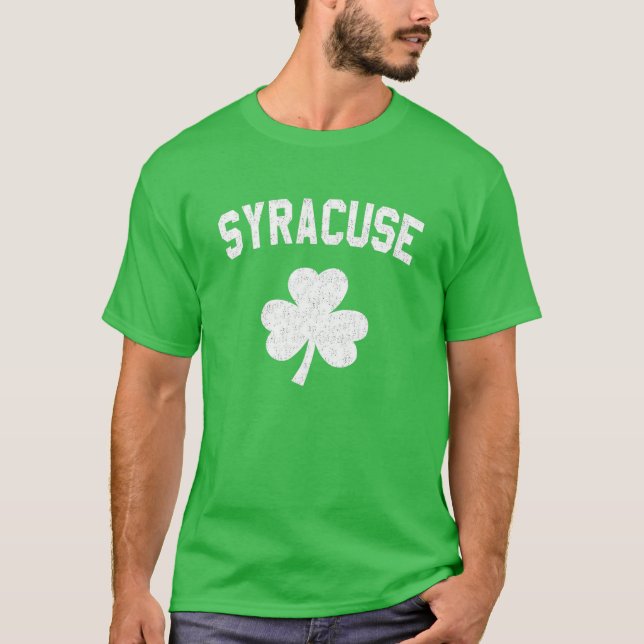 Camiseta Dia de São Patrício irlandês de Shamrock Syracuse (Frente)