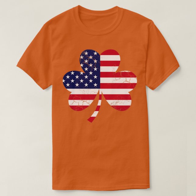 Camiseta Dia de São Patrício Irlandês do American Flag Sham (Frente do Design)