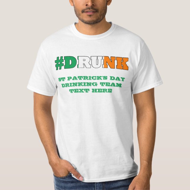 Camiseta Dia de São Patrício irlandês do bebado (Frente)