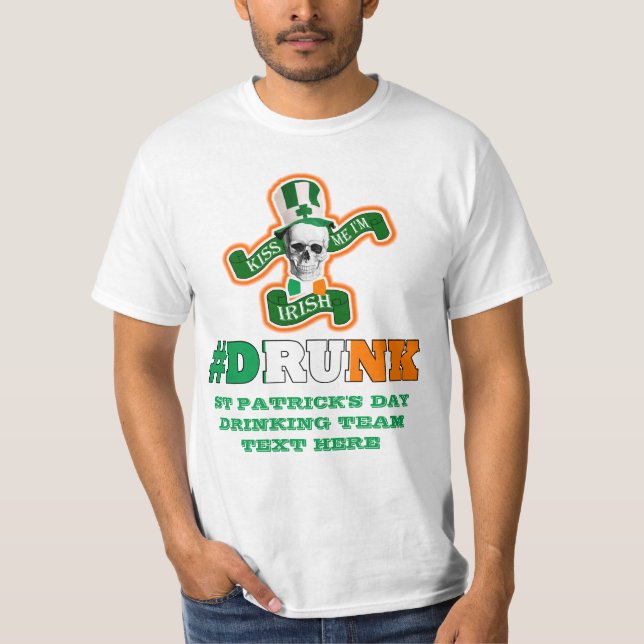 Camiseta Dia de São Patrício irlandês do bebado (Frente)