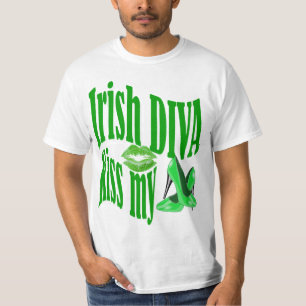 Camiseta Dia de São Patrício irlandês engraçado da diva