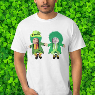 Camiseta Dia de São Patrício Irlandês Jig, Foto Frame Head