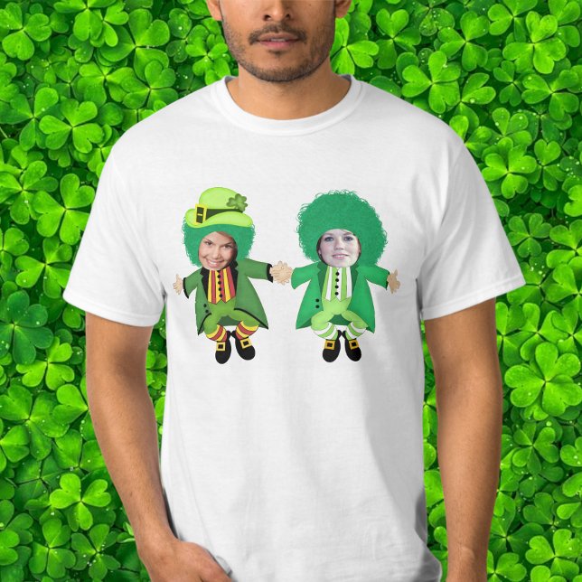 Camiseta Dia de São Patrício Irlandês Jig, Foto Frame Head (Criador carregado)