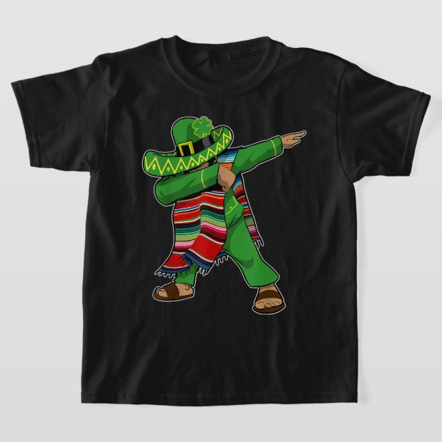 Camiseta Dia de São Patrício - Irlandês Mexicano Dabbing (Postura )