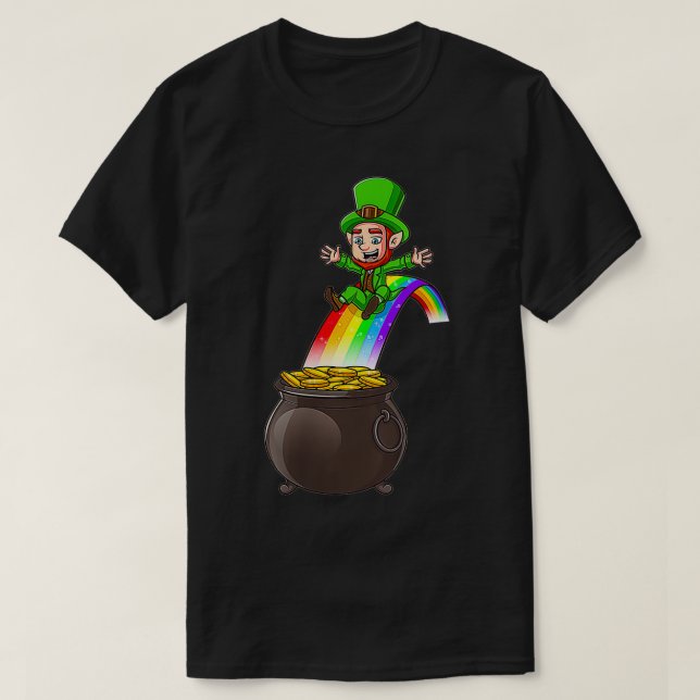 Camiseta Dia de São Patrício Irlandês, Pote De Letra Gol (Frente do Design)