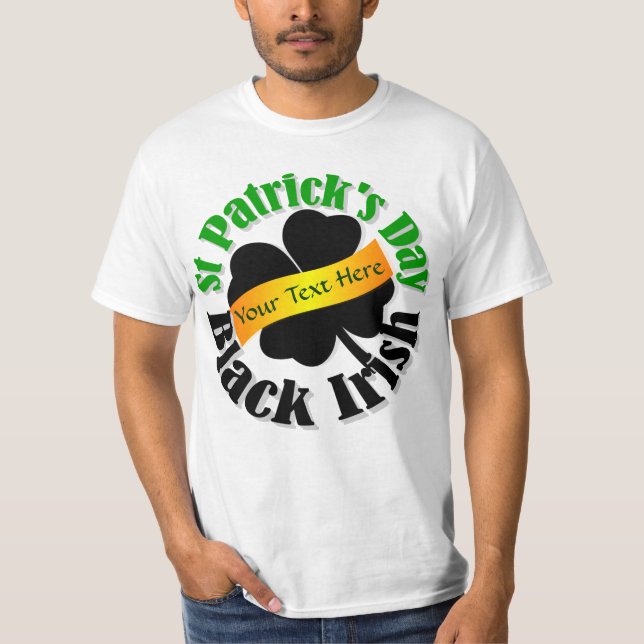 Camiseta Dia de São Patrício irlandês preto (Frente)