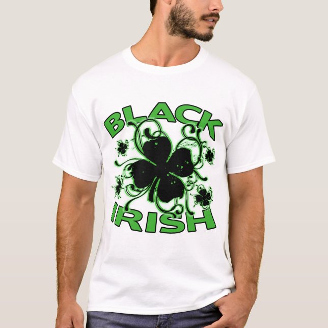 Camiseta Dia de São Patrício irlandês preto (Frente)