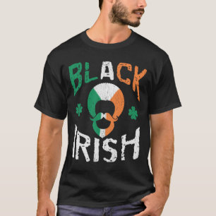 Camiseta Dia de São Patrício irlandês preto do trevo do