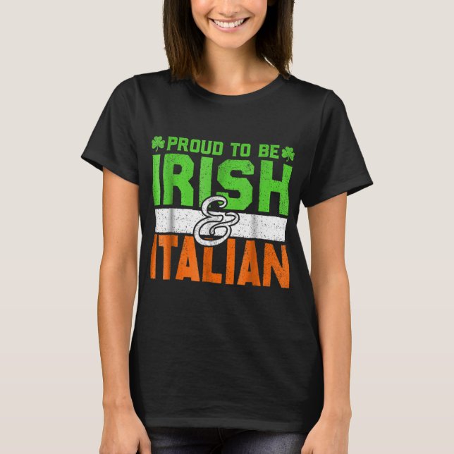 Camiseta Dia de São Patrício Italiano Irlandês Feriado De C (Frente)