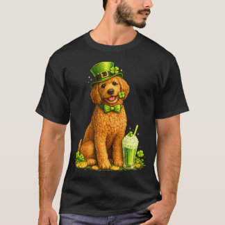 Camiseta Dia de São Patrício Labradoodle Cachorro