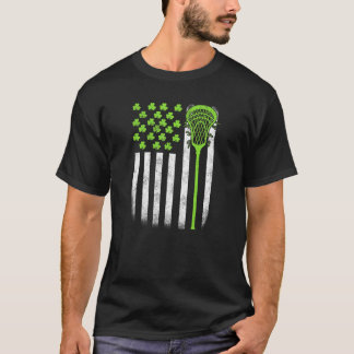 Camiseta Dia de São Patrício Lacrosse Lax EUA Flag Women Ir