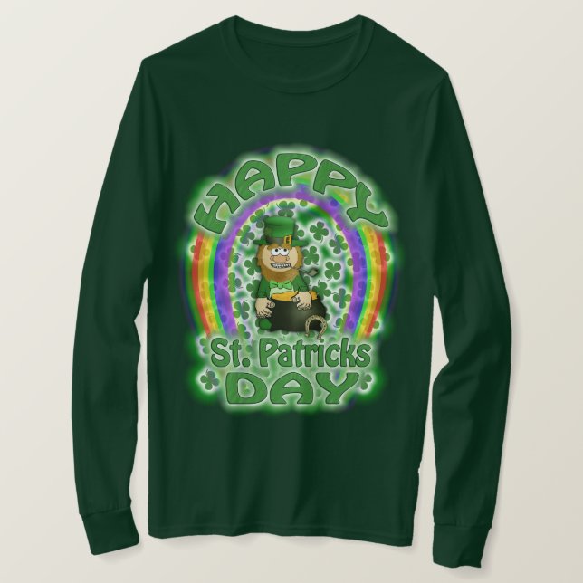 Camiseta Dia de São Patrício Leprechaun (Frente do Design)