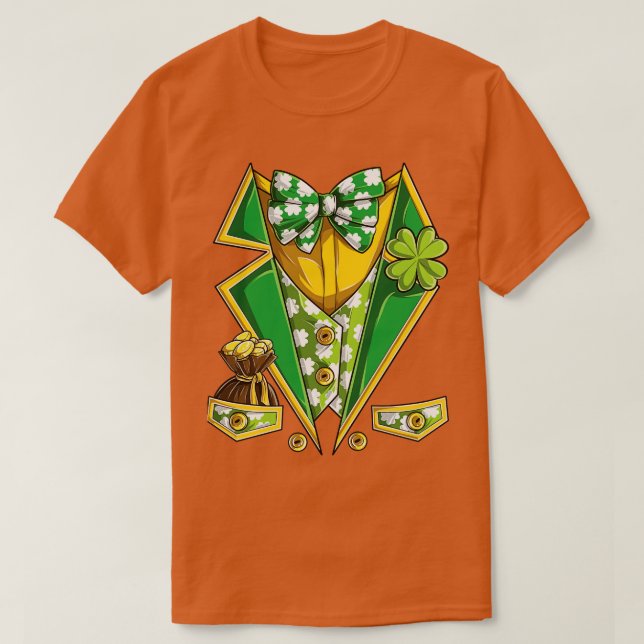 Camiseta Dia de São Patrício Leprechaun Costume Engraçado N (Frente do Design)