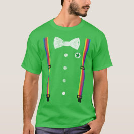 Camiseta Dia de São Patrício Leprechaun Do Suspender Do Arc