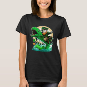 Camiseta Dia de São Patrício Leprechaun Dolphin Shamrock