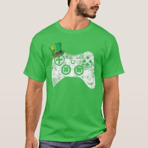 Camiseta Dia de São Patrício Leprechaun Gamer Kids B