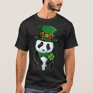 Camiseta Dia de São Patrício Leprechaun Panda Cute Irish Gi