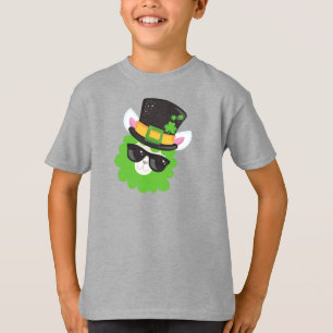 Camiseta Dia de São Patrício, Llama, Alpaca, Chapéu Leprech