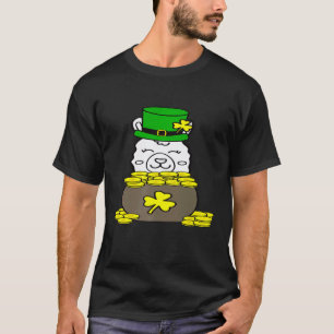 Camiseta Dia de São Patrício Llama Trevo de Quatro Folhas L