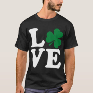 Camiseta Dia de São Patrício Love Green Irish Shamrock