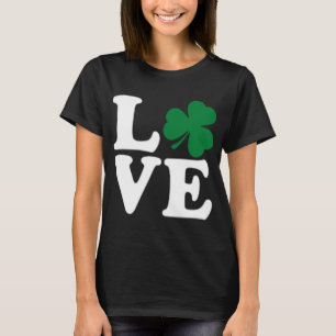Camiseta Dia de São Patrício Love Irish Shamrock Green Clov