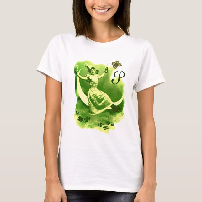 CAMISETA DIA DE SÃO PATRÍCIO LUA SENHORA COM MONOGRAMA DE T (Frente)