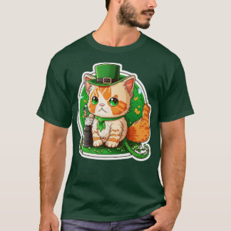 Camiseta Dia de São Patrício Lucky Cat