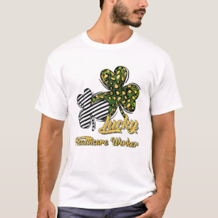 Camiseta Dia de São Patrício Lucky Hecare Worker Clover Sh