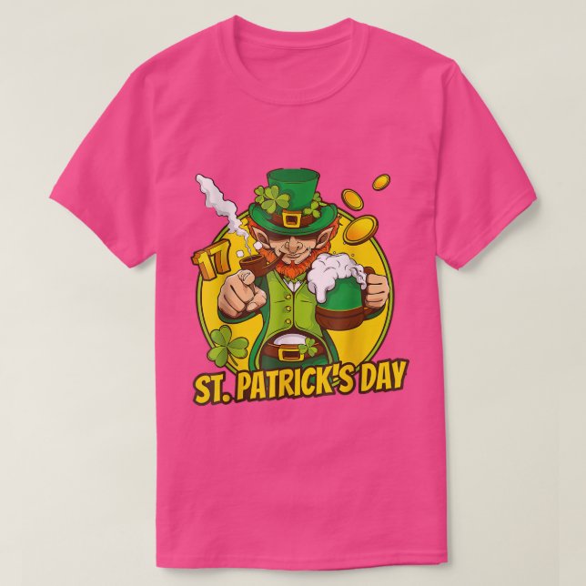 Camiseta Dia de São Patrício Meninos Meninas Cerveja Verde  (Frente do Design)