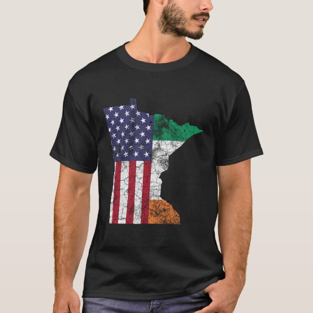Camiseta Dia de São Patrício Minnesota Irish Flag Men (Frente)